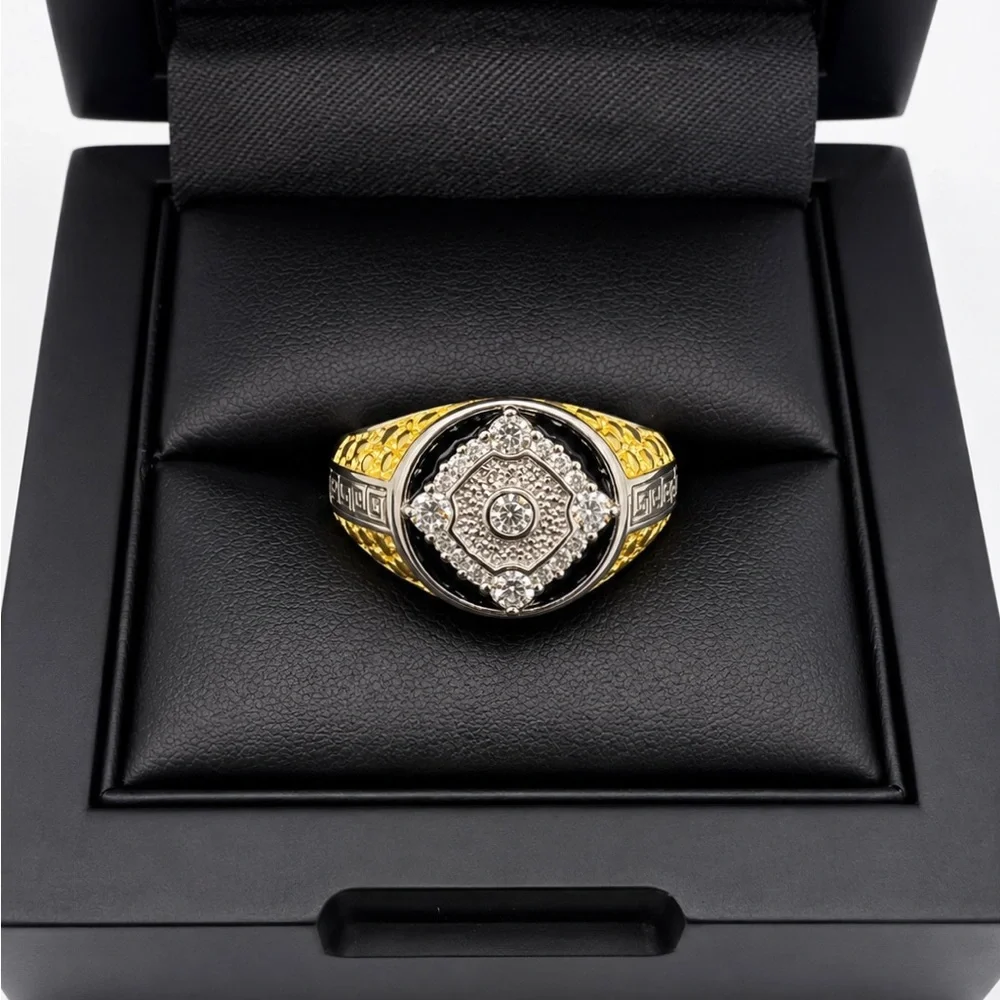 925 Sterling Silver 0.47Ct MOISSANITE Men’s Ring Size 9